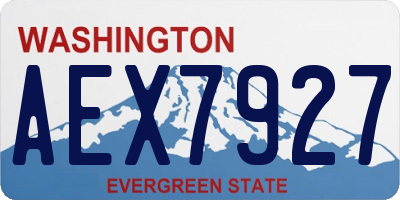 WA license plate AEX7927