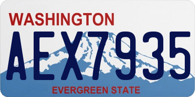 WA license plate AEX7935