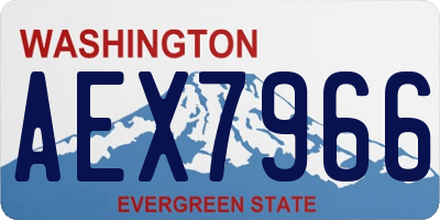 WA license plate AEX7966
