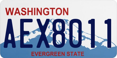 WA license plate AEX8011