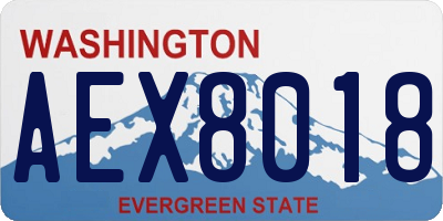 WA license plate AEX8018