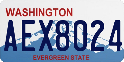 WA license plate AEX8024