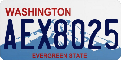 WA license plate AEX8025