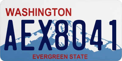 WA license plate AEX8041