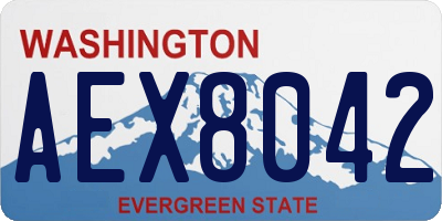 WA license plate AEX8042