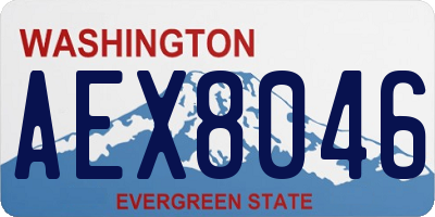 WA license plate AEX8046