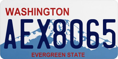 WA license plate AEX8065