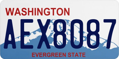 WA license plate AEX8087