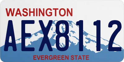 WA license plate AEX8112