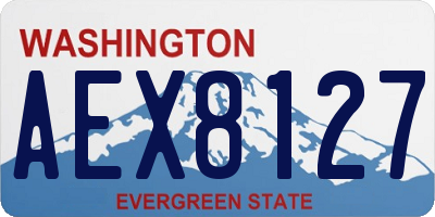 WA license plate AEX8127