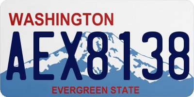 WA license plate AEX8138
