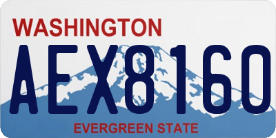WA license plate AEX8160