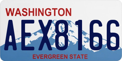 WA license plate AEX8166