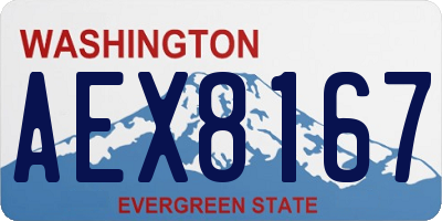 WA license plate AEX8167