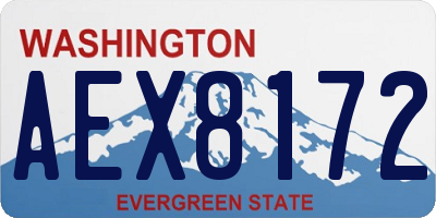 WA license plate AEX8172