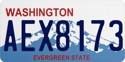 WA license plate AEX8173