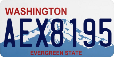 WA license plate AEX8195