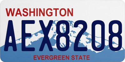 WA license plate AEX8208