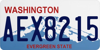 WA license plate AEX8215