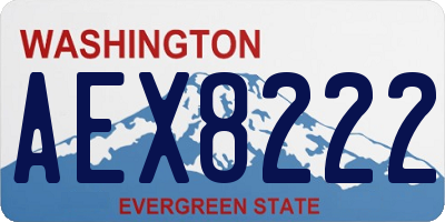 WA license plate AEX8222