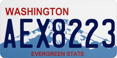 WA license plate AEX8223