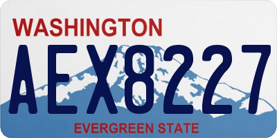 WA license plate AEX8227