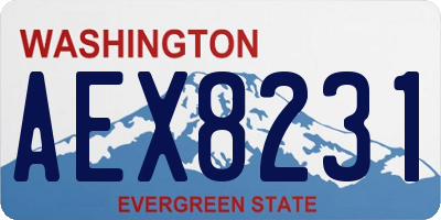 WA license plate AEX8231