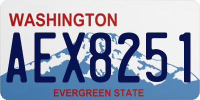 WA license plate AEX8251