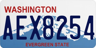 WA license plate AEX8254