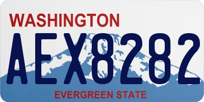 WA license plate AEX8282