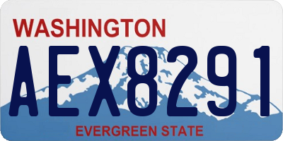 WA license plate AEX8291