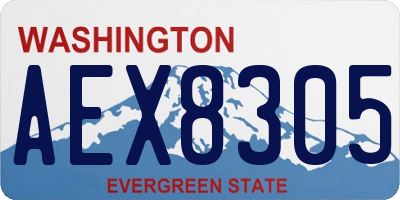 WA license plate AEX8305