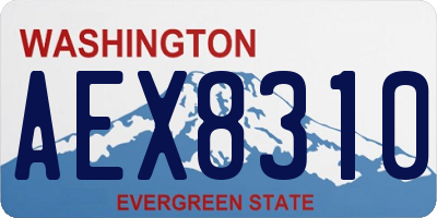 WA license plate AEX8310