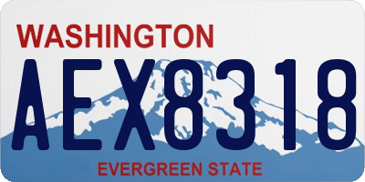 WA license plate AEX8318
