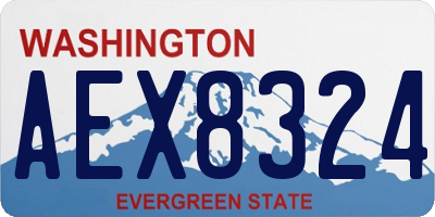 WA license plate AEX8324