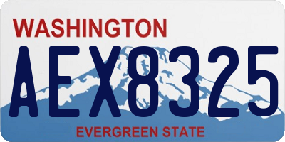 WA license plate AEX8325