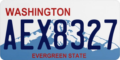 WA license plate AEX8327