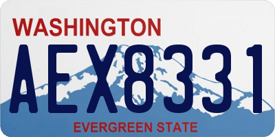 WA license plate AEX8331
