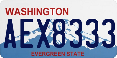 WA license plate AEX8333