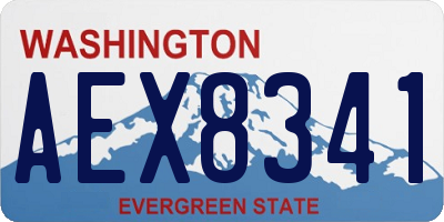 WA license plate AEX8341