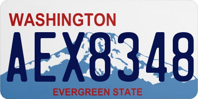 WA license plate AEX8348