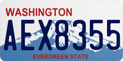 WA license plate AEX8355