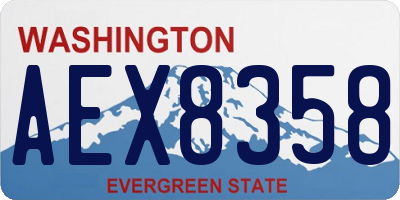 WA license plate AEX8358