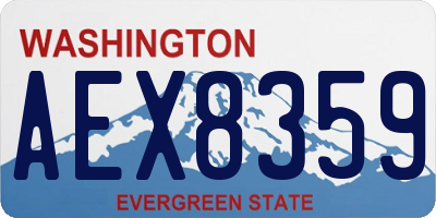 WA license plate AEX8359