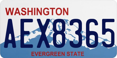 WA license plate AEX8365