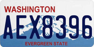 WA license plate AEX8396