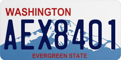 WA license plate AEX8401