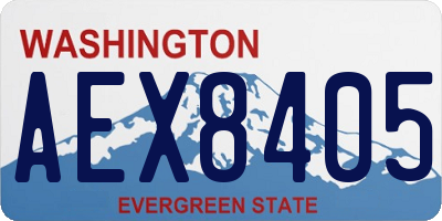WA license plate AEX8405