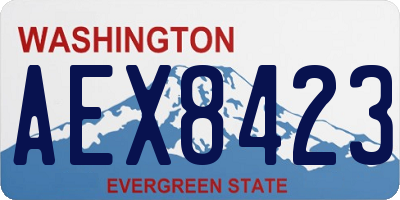 WA license plate AEX8423