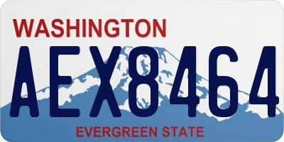 WA license plate AEX8464